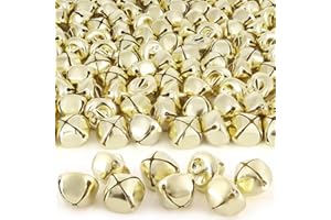 LIGHOON Jingle Bells for Crafts,1 Inch Large Gold Jingle Bells Bulk, 50 Pcs Christmas Craft Bells for DIY Festival Home Wreath Christmas Party Decoration (Yellow)