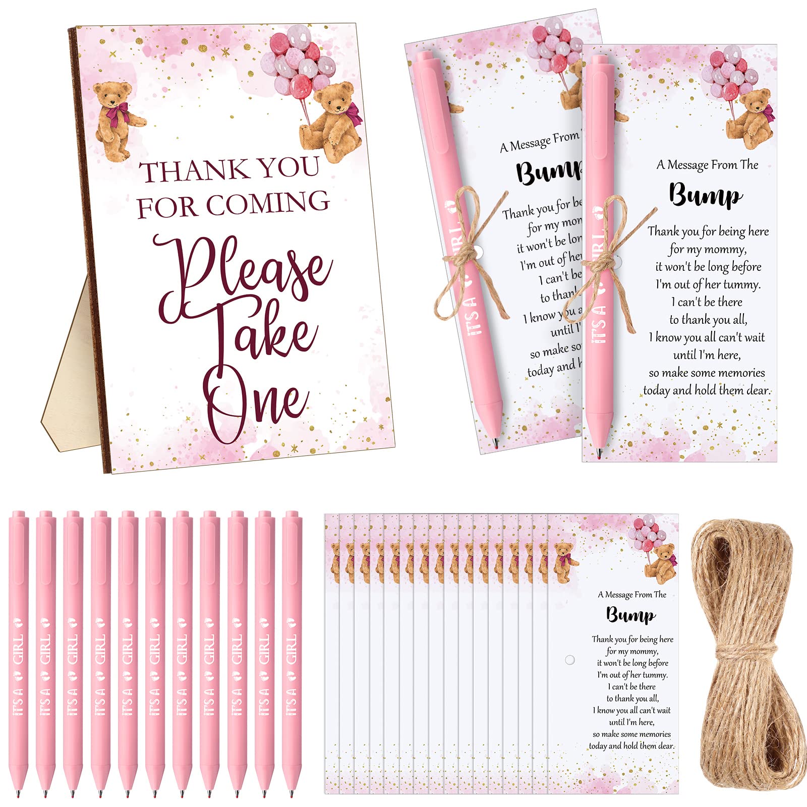 Photo 1 of (incomplete) Sintuff 50 Set Baby Shower Favors for Guest 1 Thank You for Coming Sign 50 Ballpoint Pens 50 Thank You Cards 