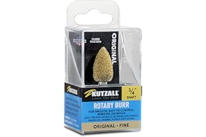 Kutzall Original Flame Rotary Burr, 1⁄4" Shaft, Fine - Woodworking Attachment for: Bosch, DeWalt, Milwaukee, Makita. Abrasive