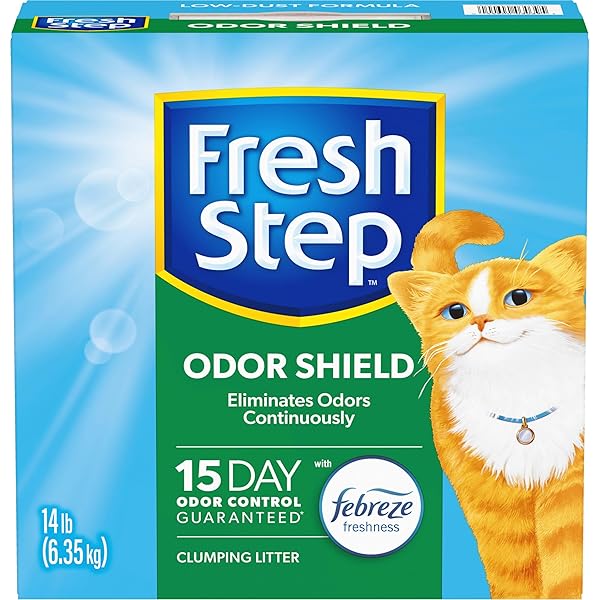 FRESH STEP ODOR SHIELD CLUMPING LITTER WITH FEBREZE FRESHNESS, 14 LB. BOX