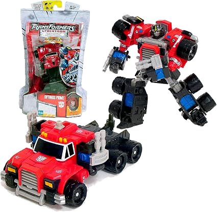 Amazon Com Transformers Hasbro Year 2006 Cybertron Series Deluxe Class 6 Inch Tall Robot Action Figure Autobot Optimus Prime With Double Punch Attack And Cybertron Planet Cyber Key Vehicle Mode Rig Truck