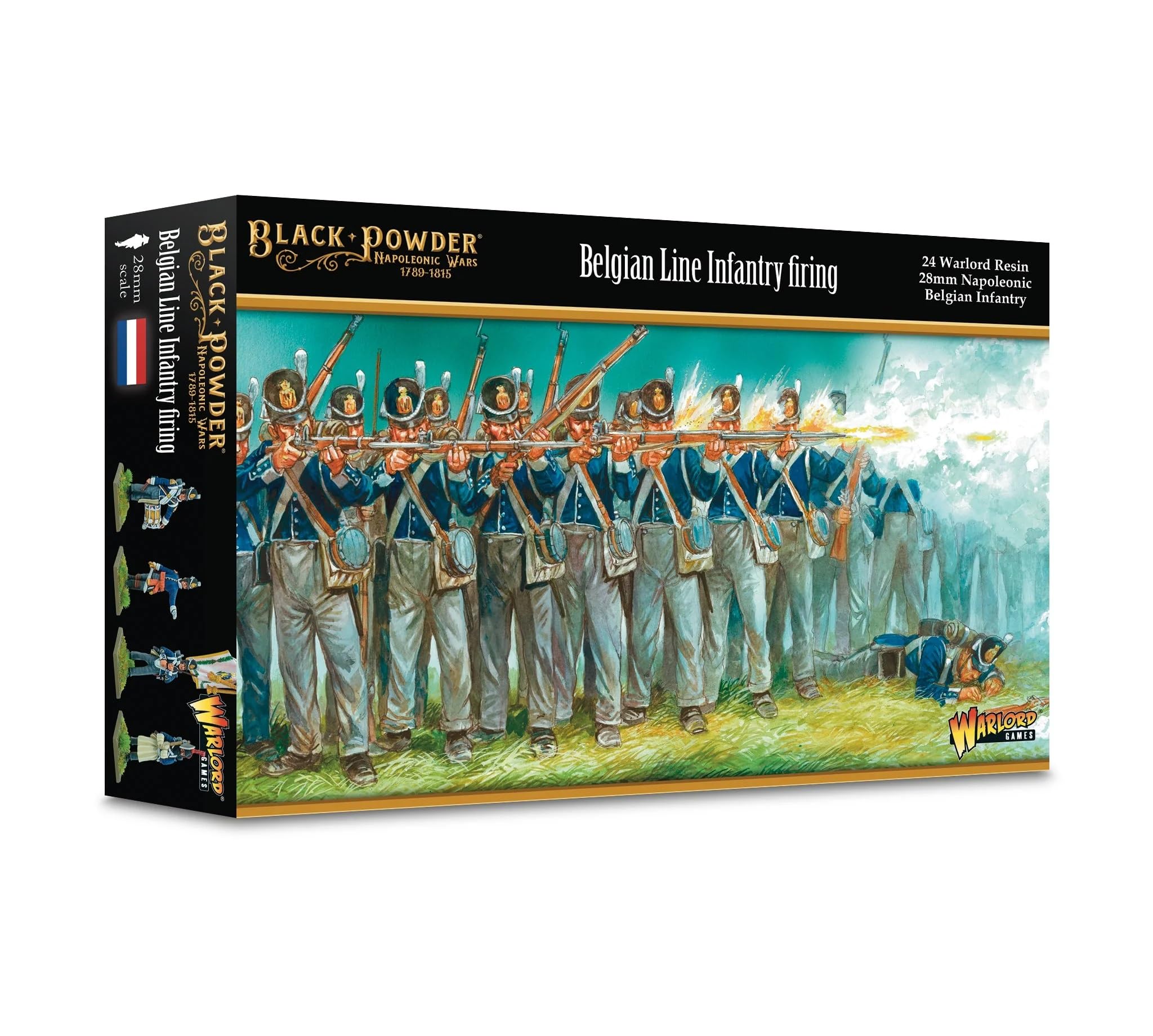 Napoleonic Belgian Line Infantry - 28mm Scale Resin Miniatures for Black Powder by Warlord Games - Highly Detailed Napoleonic Era for Table-top Wargaming