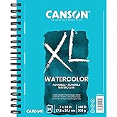 Canson XL Series Watercolor Paper, Wirebound Pad, 7x10 inches, 30 Sheets (140lb/300g) - Artist Paper for Adults and Students 