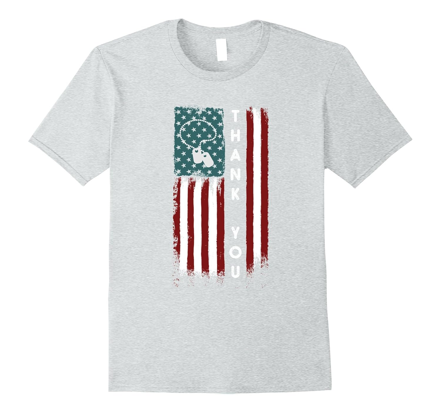 Flag And Dog Tag Military Thank You T-Shirt-anz