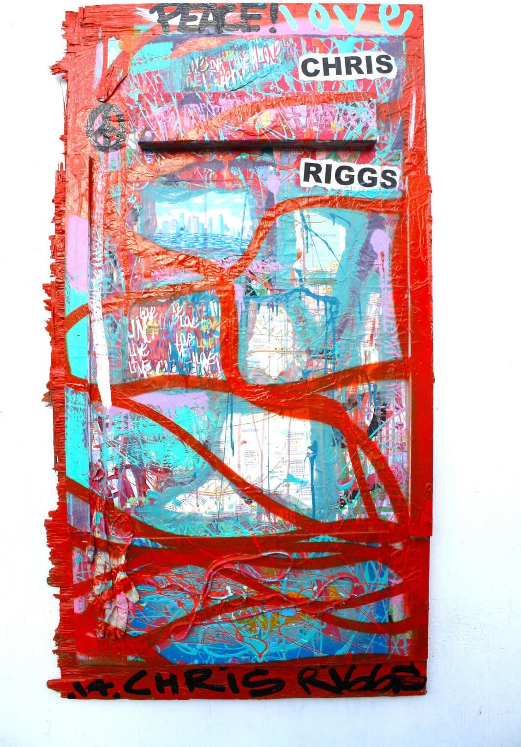 SUBWAY MAP DADA 50" x 26" x 3" HEART STREET ART SCULPTURE PAINTING MODERN WOOD NYC MIAMI LOVE