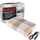 Stalwart Heated Car Blanket – 12-Volt Electric Blanket for Car, Truck, SUV, or RV – Portable Heated Throw, Camping Essentials (Tan)