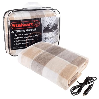 Electric Car Blanket- Heated 12 Volt Fleece Travel Throw for Car and RV-Great for Cold Weather