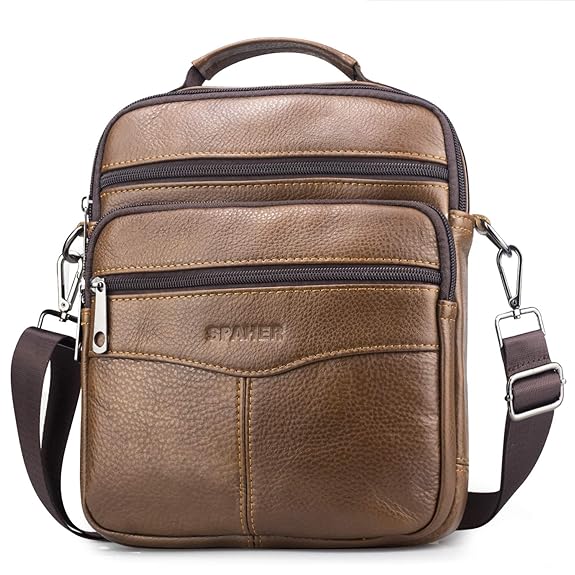 SPAHER IPAD Herren Leder Tasche Handgelenktasche Schultertaschen Messenger Umhängetasche Business Aktentaschen Handtaschen Ru