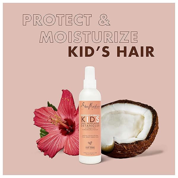 SHEAMOISTURE KIDS EXTRA MOISTURIZING DETANGLER FOR CURLY HAIR COCONUT AND HIBISCUS KIDS DETANGLER WITH SHEA BUTTER 8 OZ