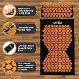 LyfeFocus Acupressure Mat & Pillow Set with Travel Bag – Black & Orange view 4