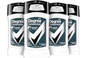 Degree Men UltraClear Antiperspirant Deodorant Black + White 72-Hour Sweat & Odor Protection Antiperspirant For Men With MotionSense Technology 2.7 Ounce (Pack of 4)