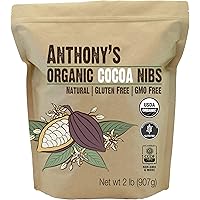 Anthony's Organic Cacao Cocoa Nibs, 2 lb, Batch Tested and Verified Gluten Free
