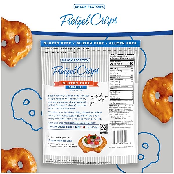 SNACK FACTORY PRETZEL CRISPS GLUTEN FREE, ORIGINAL FLAVOR, 5 OZ