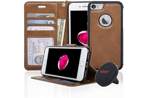 Navor Detachable Magnetic Wallet Case & Universal Car Mount Compatible for iPhone 7 & 8 [RFID Theft Protection] JOOT-1L Serie
