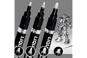 COORIART 3PK Liquid Chrome Markers - Permanent Mirror Chrome Pens for Plastic, Metal, Model Painting, Touch Up & Repair Kit, 