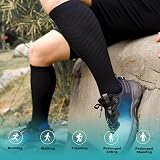 SONORAN 20-30 mmHg Compression Socks for Men Women L/XL Black Blue view 6