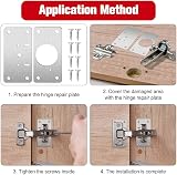 selizo Hinge Repair Plate 12PCS Cabinet Repair Plates with Screws Stainless view 6