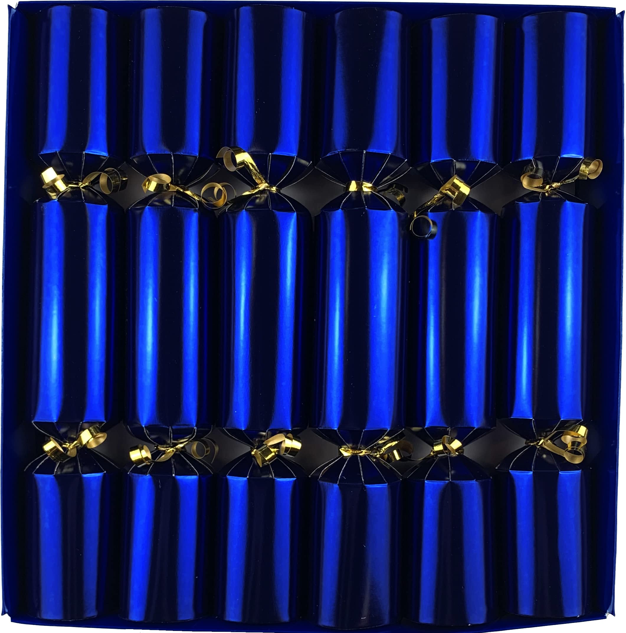 Crackers Ltd Box of 12 Midnight Blue Fill Your Own Christmas with matching Trim and Tags