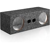 Dual 6.5 Inch Car Audio Subwoofer Enclosure Box for Improves Audio Quality | Dual Sealed Carpet Covered Car Audio Vehicle Subwoofer Enclosure with 2 Slot Port Vent