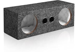 Suacopzar Dual 6.5 Inch Car Audio Subwoofer Enclosure Box, Dual Sealed Carpet Covered Car Audio Vehicle Subwoofer Enclosure with 2 Slot Port Vent, Woofer Box for Improves Audio Quality