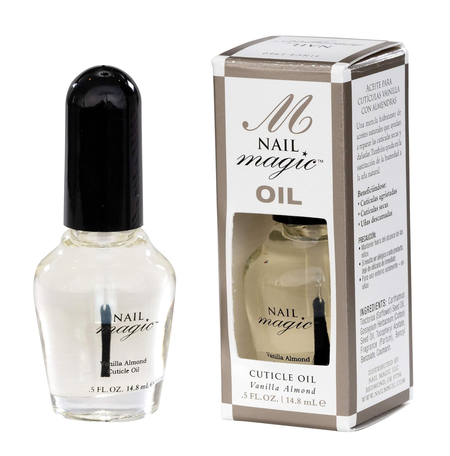 Nail Magic Nail Cuticle Oil, Vanilla Almond, Assists with Peeling Fingernails, Reduces cracking cuticles, 0.5 fluid oz: Beauty