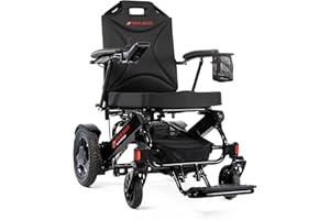 Travel Buggy City 2 Plus Electric Wheelchair, Lightweight, 1-step Compact Folding, Dual High-Power Brushless Electric Motors,