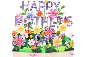 Mother's Day Card, 3D Pop Cards for Mom, Happy Mother's Day Flowers Greeting Card with Envelope and Note Card
