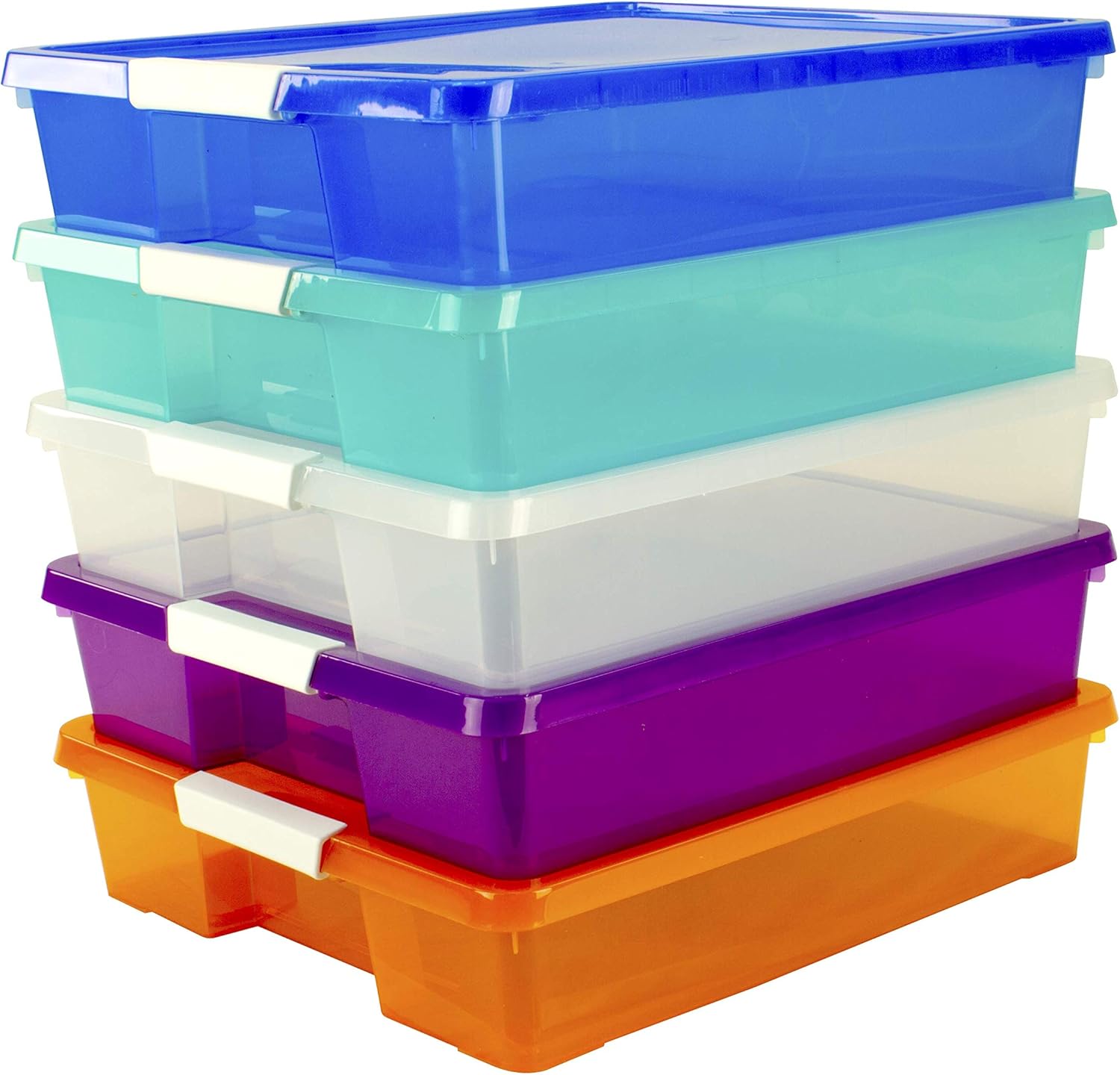 Storex Classroom Student Project Box, 12 x 12 Inches, Assorted Tints, 5-Pack (63202U05C), standard sized : Office Products