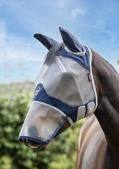 LeMieux Armour Shield Fly Mask Navy with Bamboo Lining – L Size