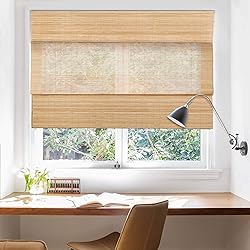 LazBlinds Cordless Bamboo Roman Shades, Light