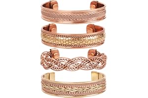 Touchstone copper bracelets | gift for men women |adjustable 100% pure solid real magnetic jewelry | handmade bracelet set combo | rope braided tibetan bangles.