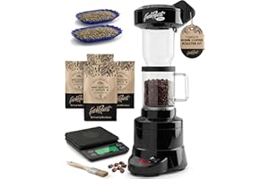 Fresh Roast Coffee Roaster Bundle SR800, Glass Extension Tube, Pour Over Digital Scale, (4 lbs) Sample Pack Green Beans, (2-P