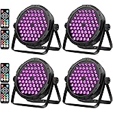 60LED RGB Stage Par Lights - OPPSK 90W Dimmable Sound Activated Multi Modes - Remote & DMX Control - Easy Setup - Uplights for Events Wedding Church Dance Club Home Party Stage Lighting (4Pack)