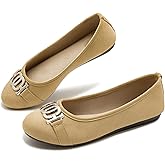 YEOGOR Women's Ballet Shoes Comfortable Slip on Round Toe Flat Casual Shoes for Walking, Driving, Dressy
