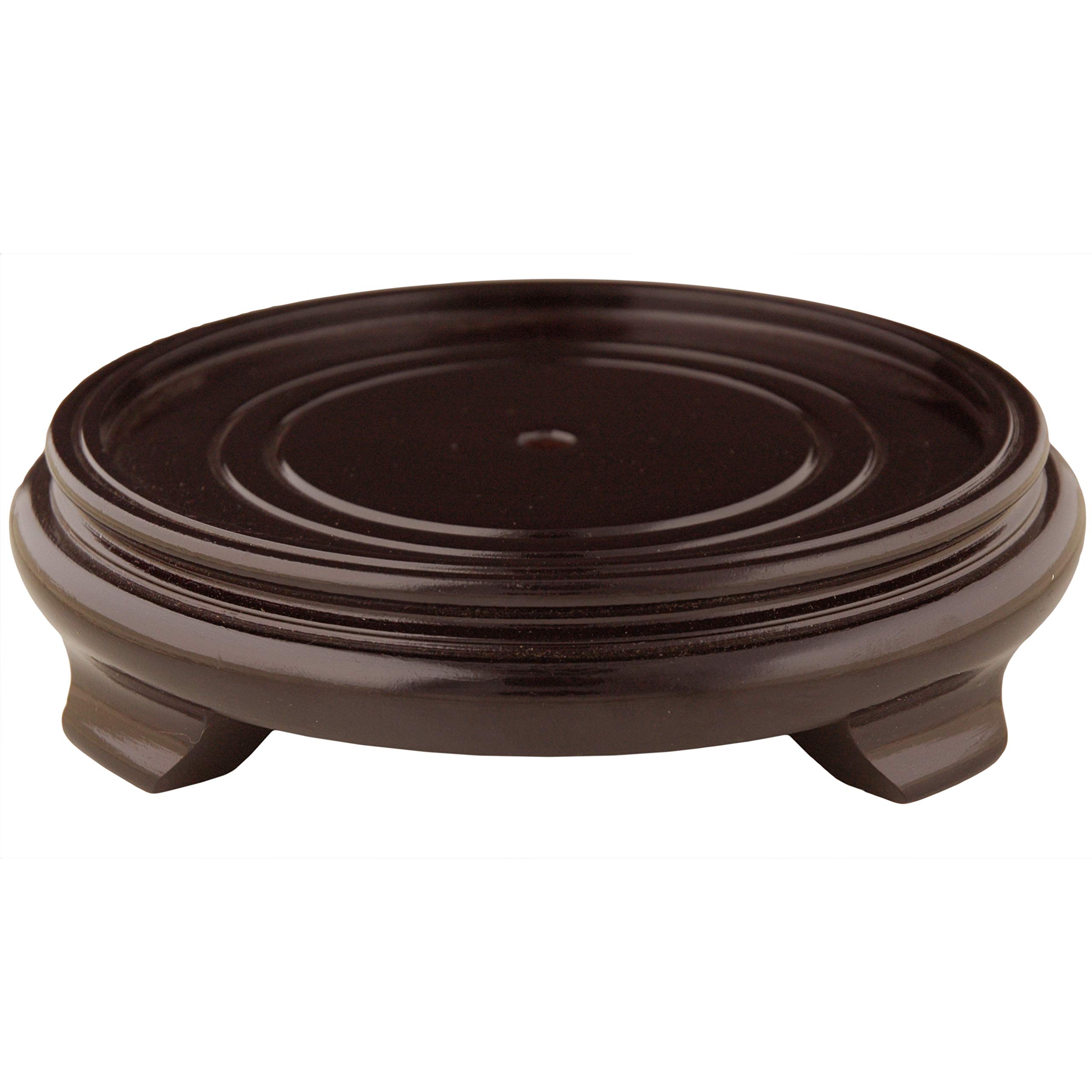 red lantern rosewood pedestal stand - (size 6 in. base diameter) rounded 6.0" inside diameter