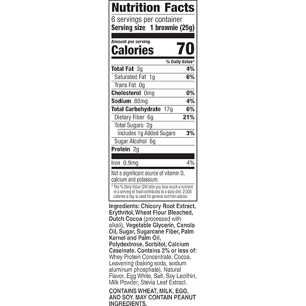 FIBER ONE 70 CALORIE BROWNIES, CHOCOLATE FUDGE SNACK BARS, 6 CT, 5.34 OZ