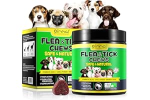 IEWHJX Flea and Tick Prevention for Dogs, Flea and Tick Chews for Dogs, Natural Pest Control & Defense Chews for All Breeds and Ages Dogs, Oral Flea Pills for Dogs Supplement -150 Tablets
