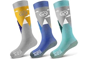 OutdoorMaster Merino Wool Ski Socks for Kids, Boys & Girls, Thermal Winter Warm Snowboarding Socks for Cold Weather