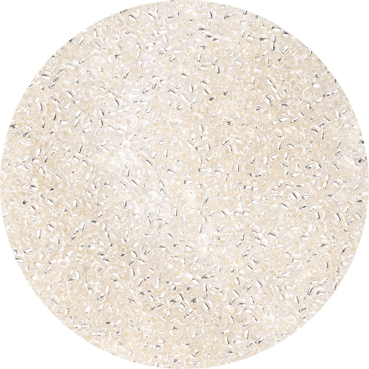 10000PCS 2mm Transparent White Seed Beads for Bracelet Making,Mini Craft Glass Beads for Jewellery Making, DIY Necklace Earring Keychain and Crafting