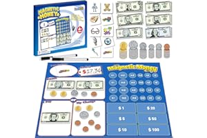 Kasfalci 60 PCS Magnetic Money for Kids for Learning, Math Manipulatives, Learning & Education Toys for Classroom, Pretend Play, Math Games for Toddler, Teacher and Homeschool Supplies