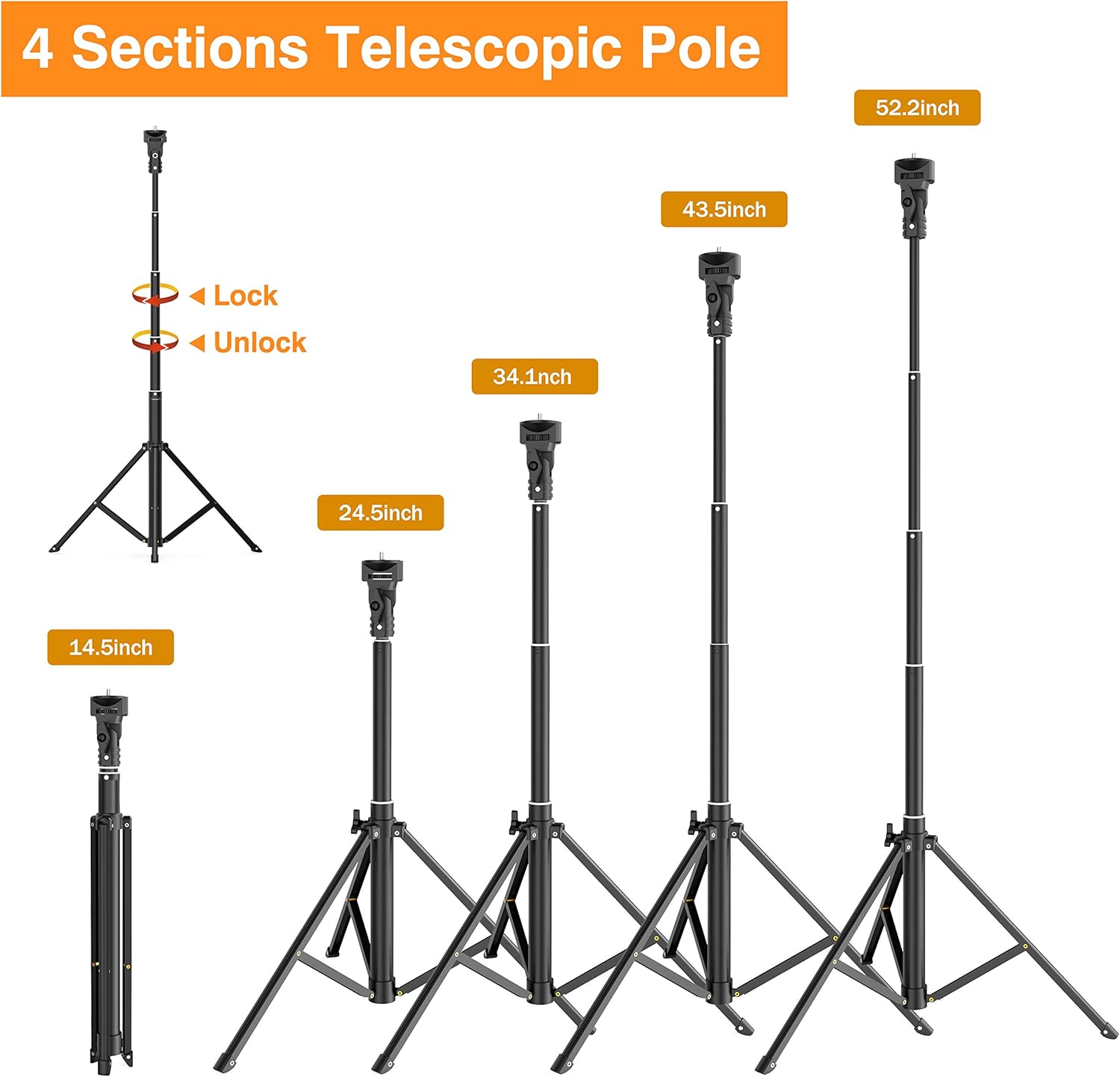 Selfie Stick Tripod, 52" Extendable Phone Camera Selfie Stick with Tripod Stand & Wireless Remote for iPhone Xs X 6 7 8/ Huawei/Samsung Galaxy S9 Note8/ Xiaomi/GoPro/Android Phones: Camera & Photo