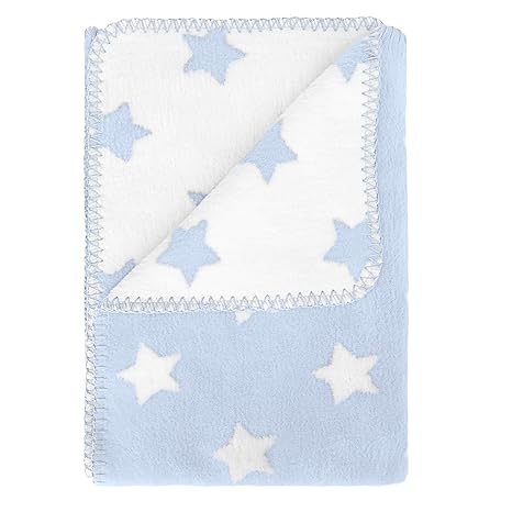 kids&me hellblaue Kuscheldecke aus zertifizierter Bio - Baumwolle kbA 70 x 100cm