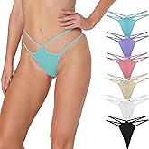 Umiehary 10 Pieces Low Rise G String Lace Breathable T Back Women Thongs