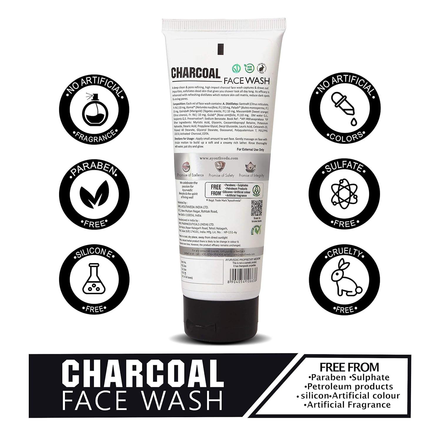 ayouthveda charcoal face wash