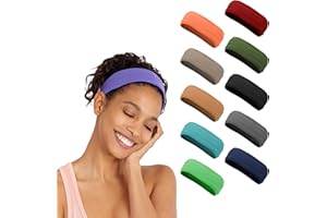 PROJECT BETTER PLACE Workout Headbands -10 Pack | Sweatbands for Women Mens Girls Boys | Non Slip Sweatbands for Yoga Running Fitness | Wicking Hairbands
