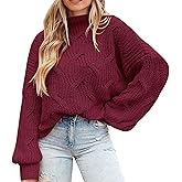 PRETTYGARDEN Women's Fall Oversized Pullover Sweaters Casual Crewneck Long Sleeve Chunky Cable Knit Tops Winter Clothing