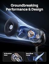 Dreo 20 dB Standing Fan 35-40 in Height 8 Speeds 3 Modes Remote DC Motor view 5