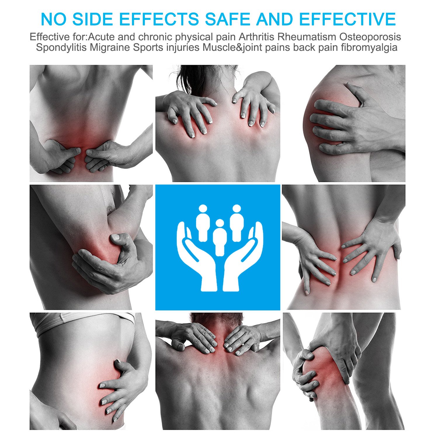 FDA Electric Pain Relief Massager, ECVISION Tens Unit Pulse Massager Protable Handheld Muscle Stimulator with 6 Modes and 11 Levels Intensity for Back and Neck