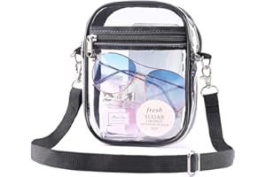 Mossio Clear Crossbody Bag Stadium Approved, Transparent Messenger Shoulder Bag for Concert, Beach, Travel & Sporting