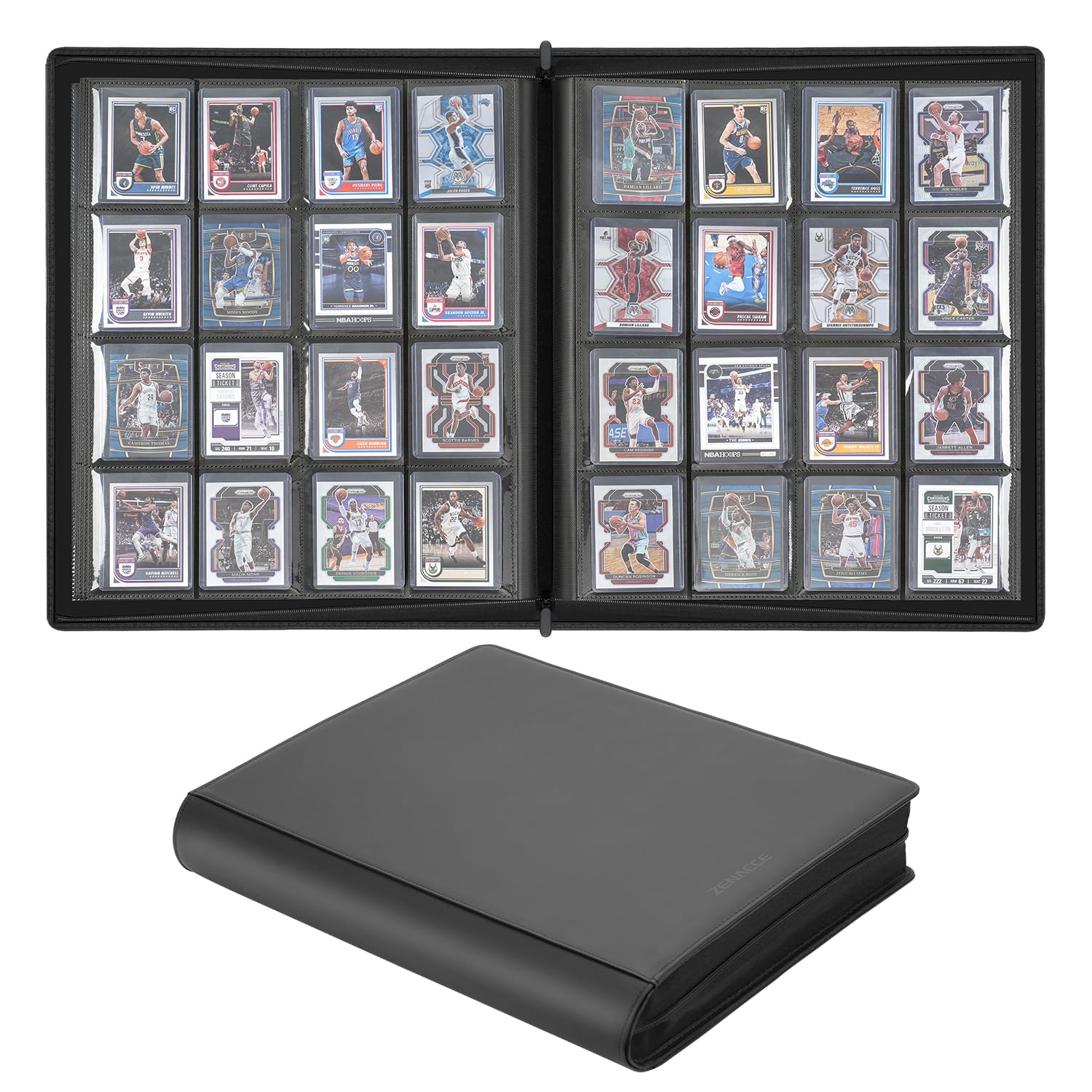 Photo 1 of 16-Pocket Toploader Binder Holds 640 3"x 4" 35PT Toploaders, Card Collection Albums with Sleeves for Sports Cards Rigid Cards